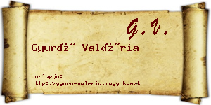 Gyuró Valéria névjegykártya
